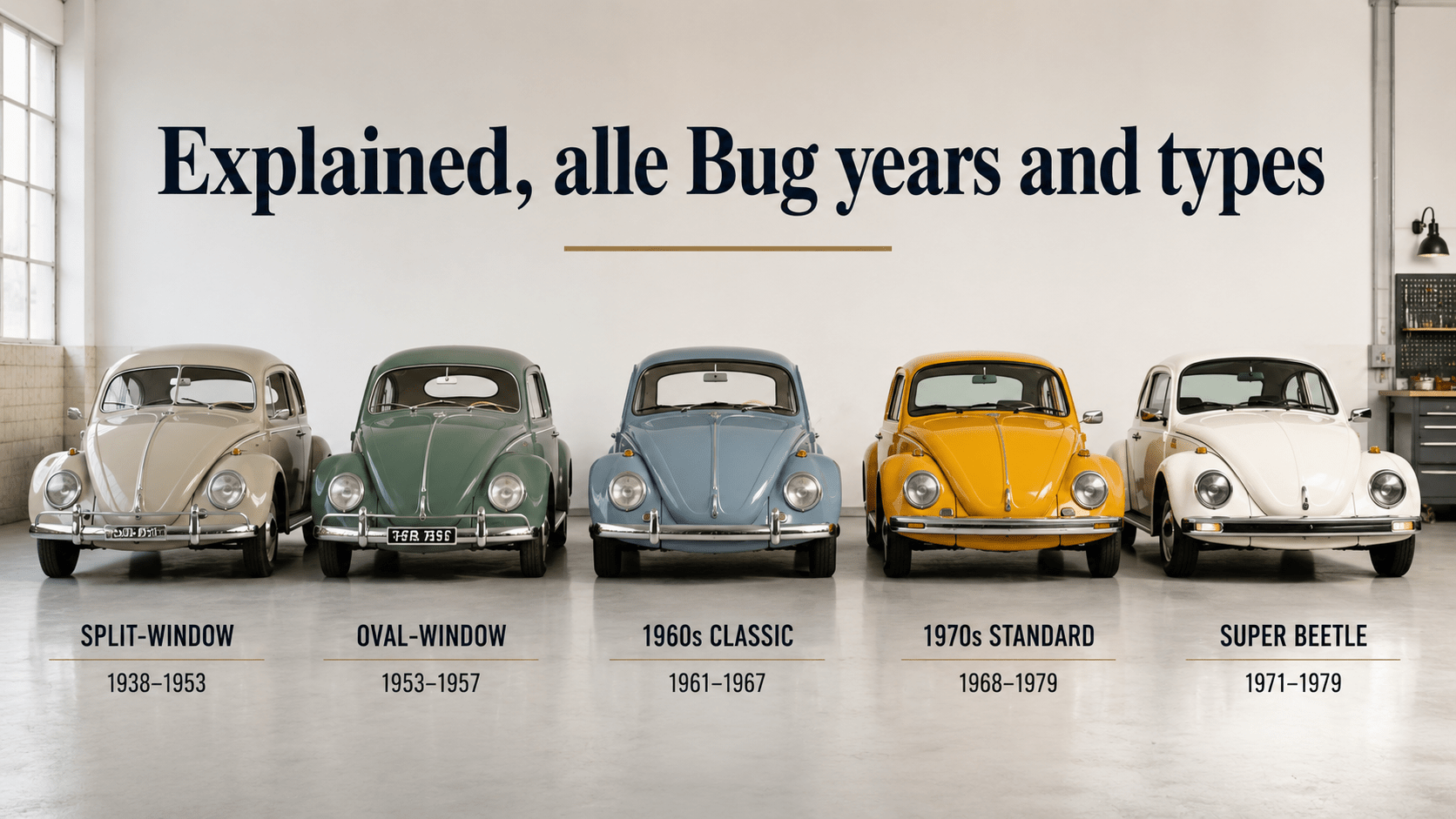 Van Brilkever tot 1303: alle VW Kever modellen op een rij