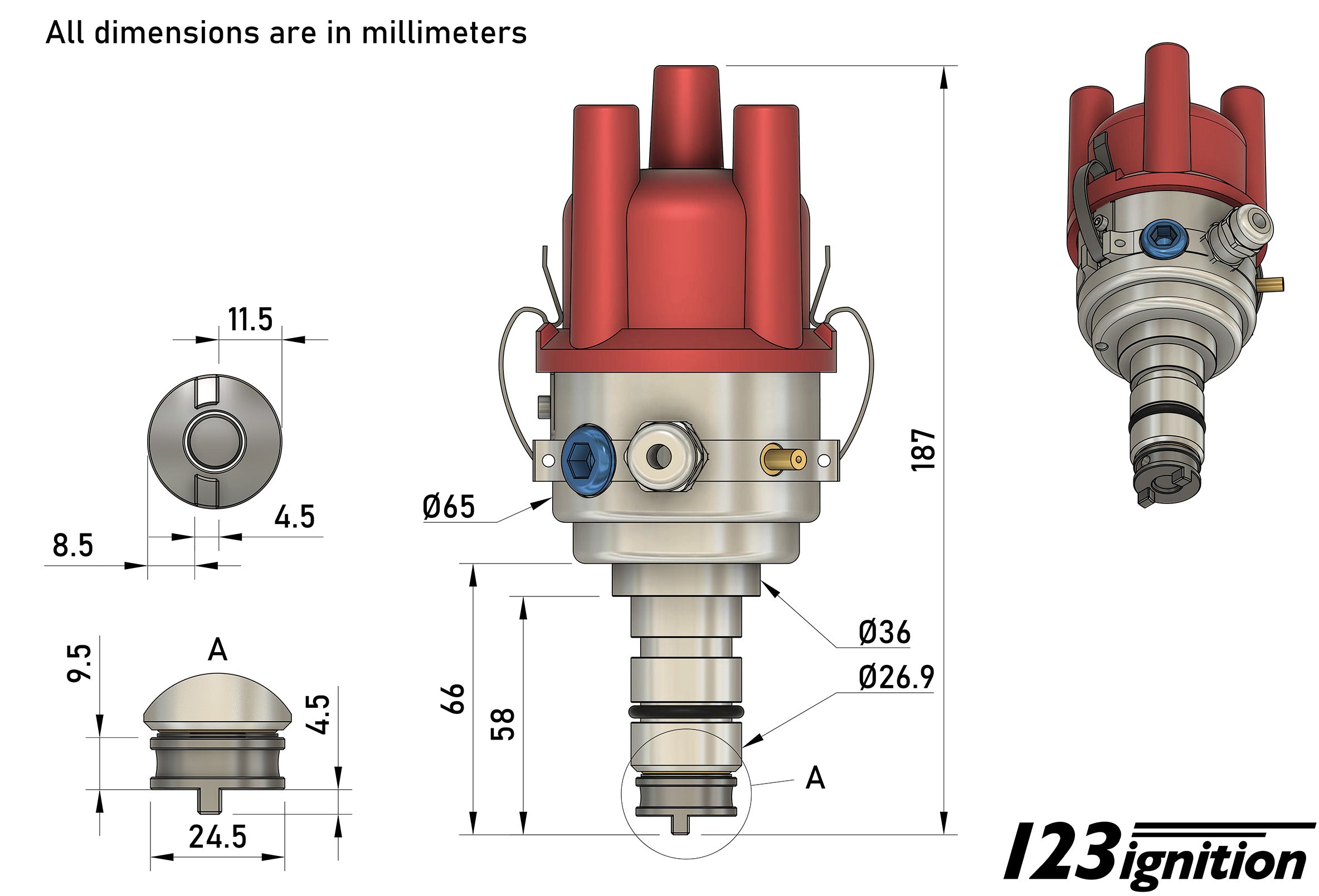 Allumage Bluetooth 123 Ignition TUNE+-4-R-V-V, programmable