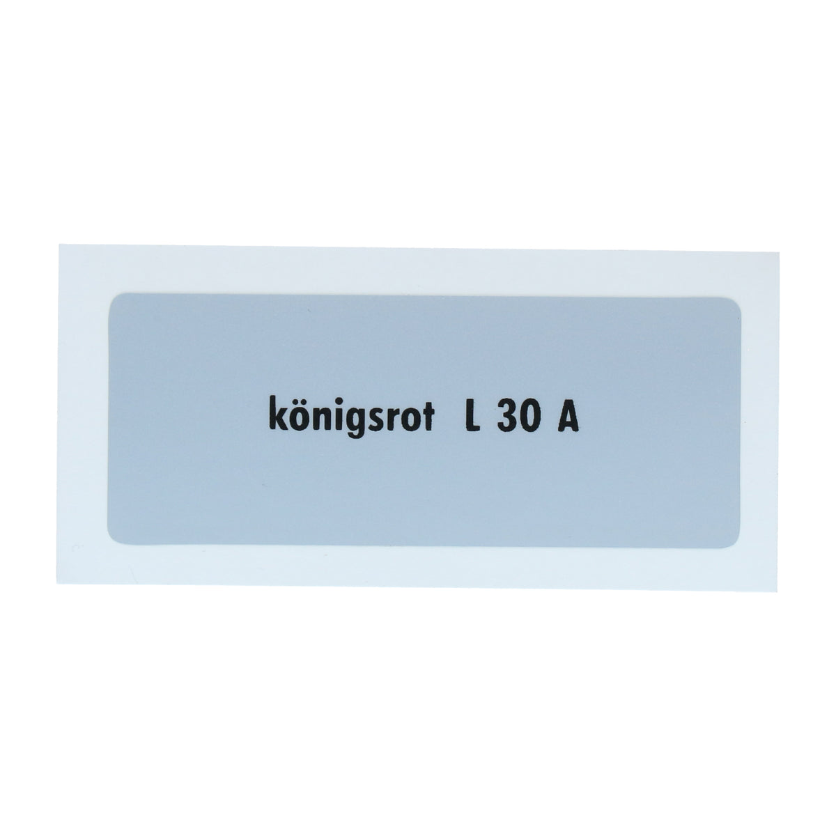 Kleurcode sticker L30A - königsrot voor VW T1 Bus, T2 Bus, Kever en Karmann Ghia - VintageDub
