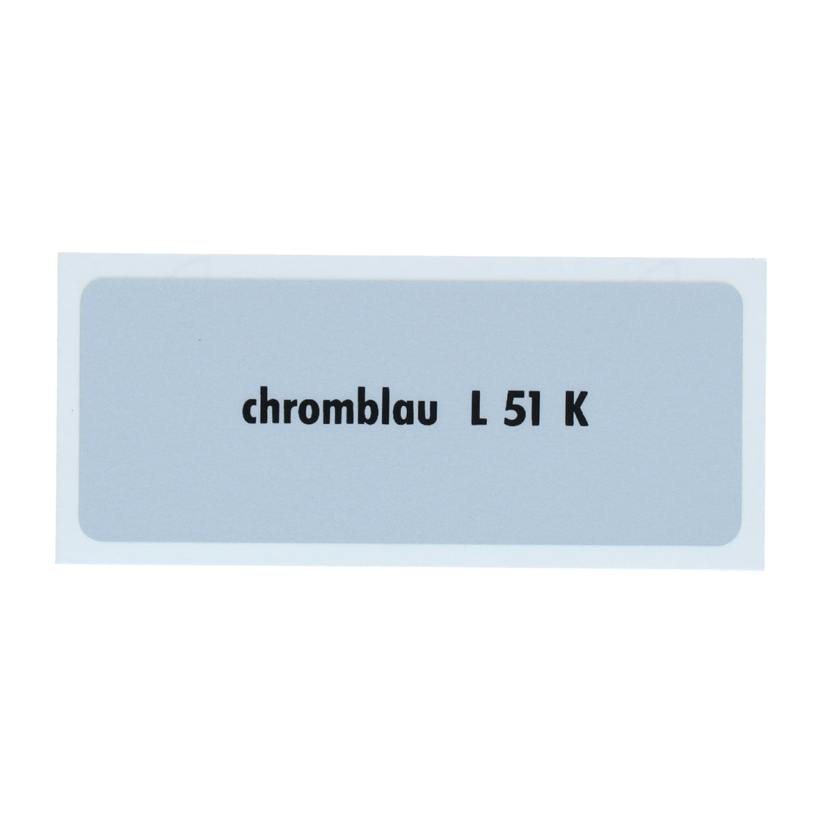 Kleurcode sticker L51K - chromblau voor VW T1 Bus, T2 Bus, Kever en Karmann Ghia - VintageDub