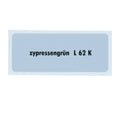Kleurcode sticker L62K - zypressengrün voor VW T1 Bus, T2 Bus, Kever en Karmann Ghia - VintageDub