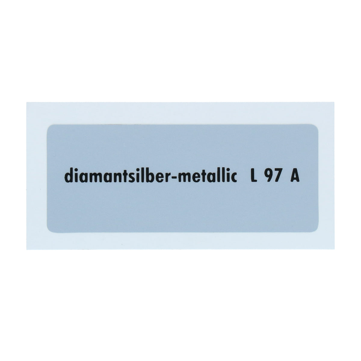 Kleurcode sticker L97A - diamantsilber-metallic voor VW T1 Bus, T2 Bus, Kever en Karmann Ghia - VintageDub