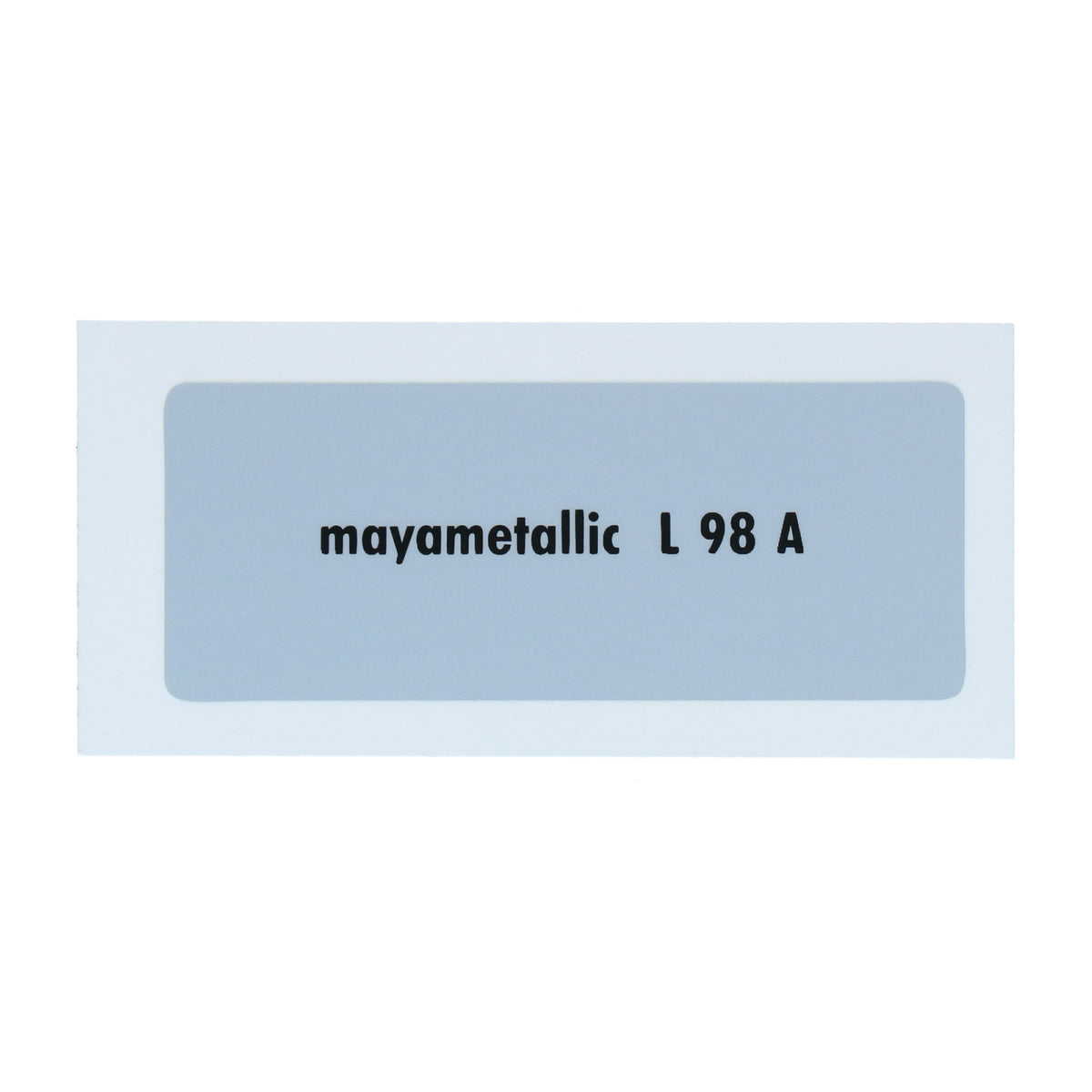 Kleurcode sticker L98A - mayametallic voor VW T1 Bus, T2 Bus, Kever en Karmann Ghia - VintageDub