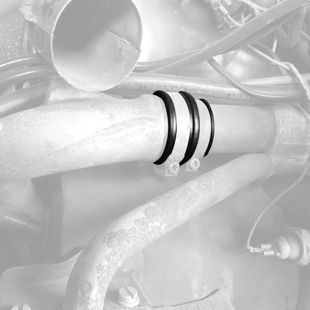 Rubber mof inlaatspruitstuk 1300cc, zwart detail — T1, T2, Kever, KG