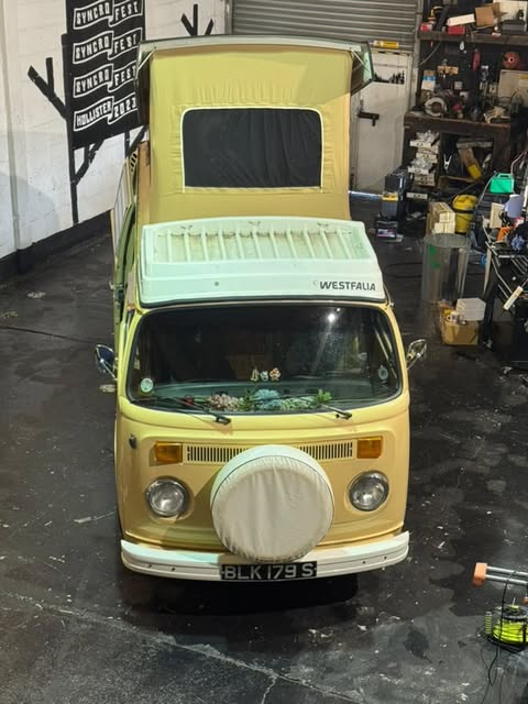 VW T2 Combi | Toile de toit relevable Westfalia, charnière arrière, beige, qualité supérieure, 08/1974-07/1979