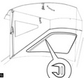 VW T2 Combi | Joint de finition toit relevable, plastique gris, Westfalia, 08/1967-07/1972