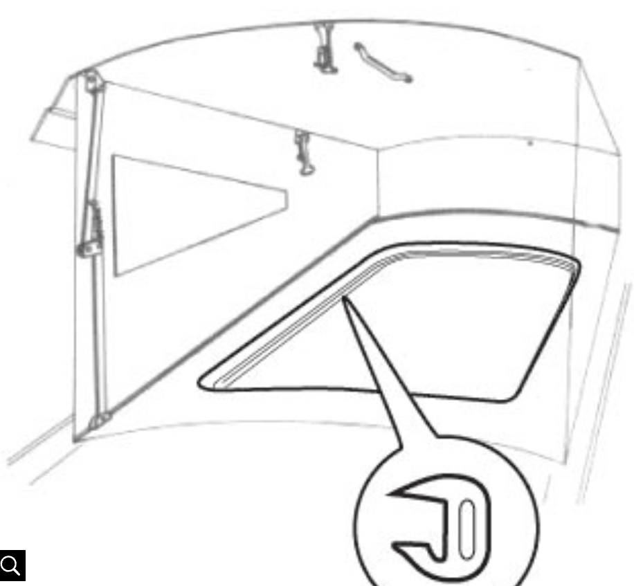 VW T2 Combi | Joint de finition toit relevable, plastique gris, Westfalia, 08/1967-07/1972