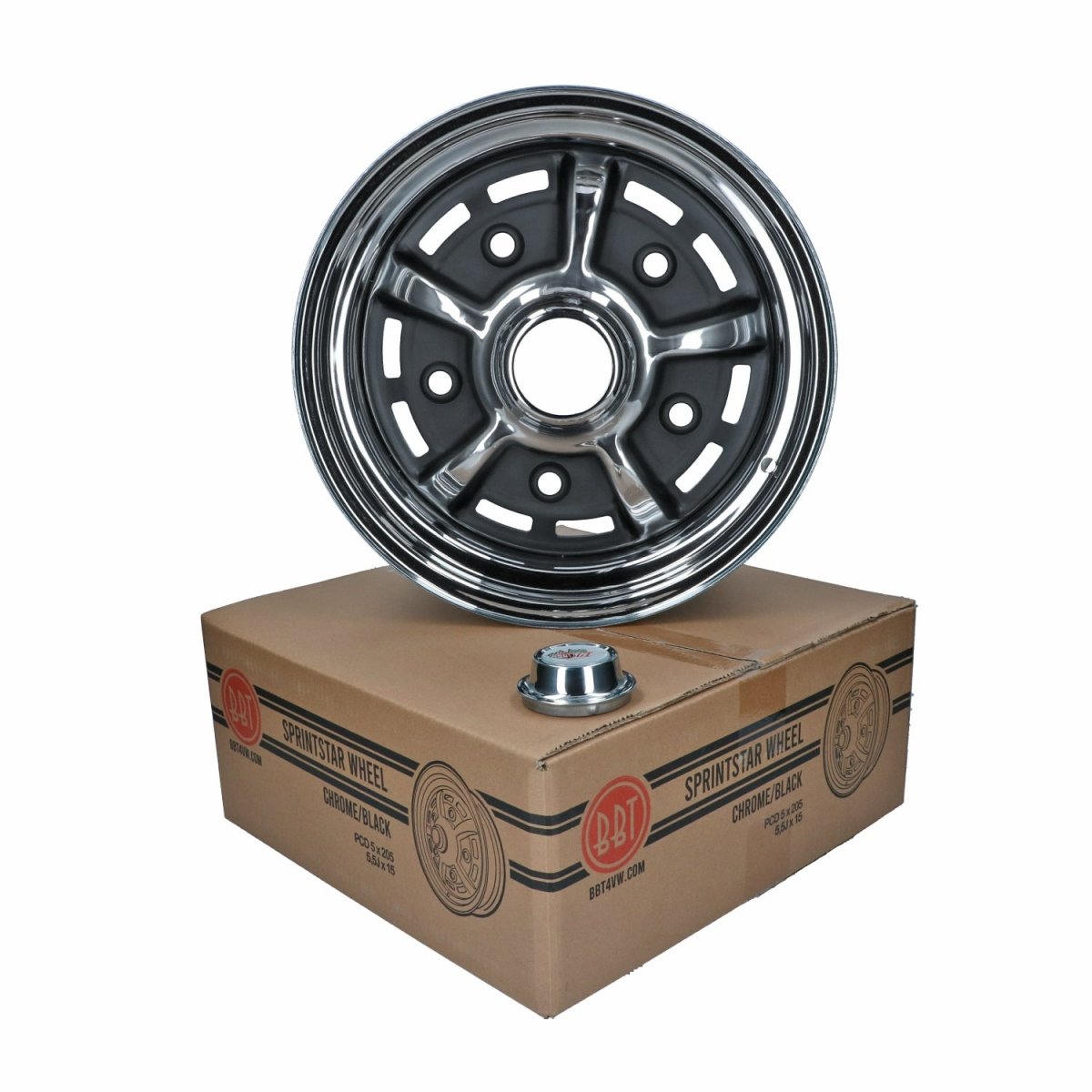 Jante BBT Sprintstar chrome/noirk 5 trous (5x205) 4 5x15" ET+34