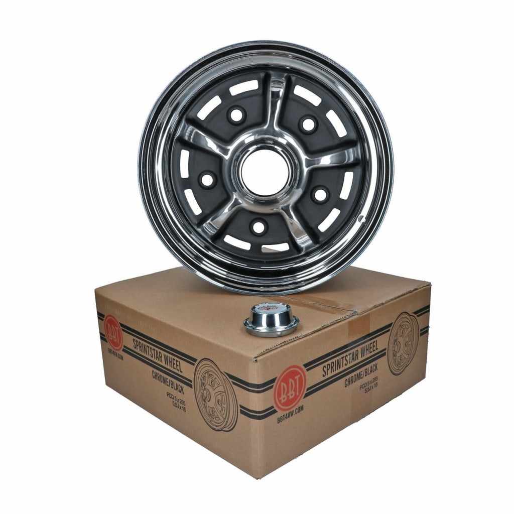 Jante BBT Sprintstar chrome/noirk 5 trous (5x205) 5 5x15" ET+25