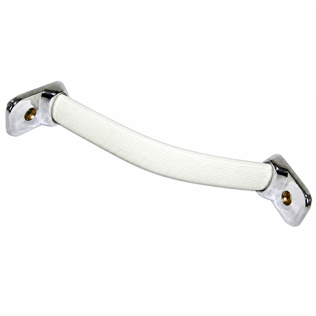 Binnengreep cabinedeur, crèmewit met Deluxe chroom uiteinden, 8/67-7/79 – VW T2 Bus – OEM 221 867 161 BC