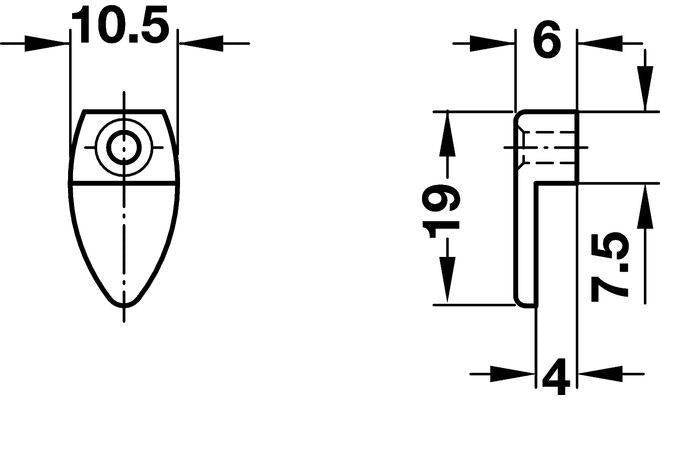 VW T2 Combi | Clip pour rétroviseur, transparent, Westfalia, 08/1967-07/1979
