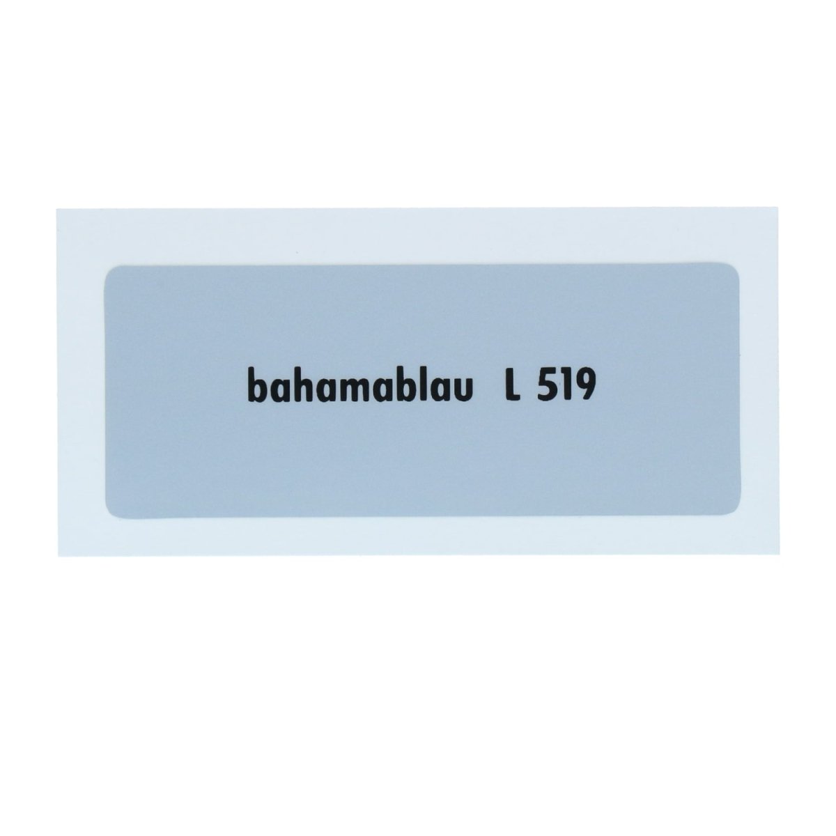 Kleurcode sticker L519 - bahamablau – VW T1 Bus, T2 Bus, Kever, KG, T3 Bus, Type 3, Type 181