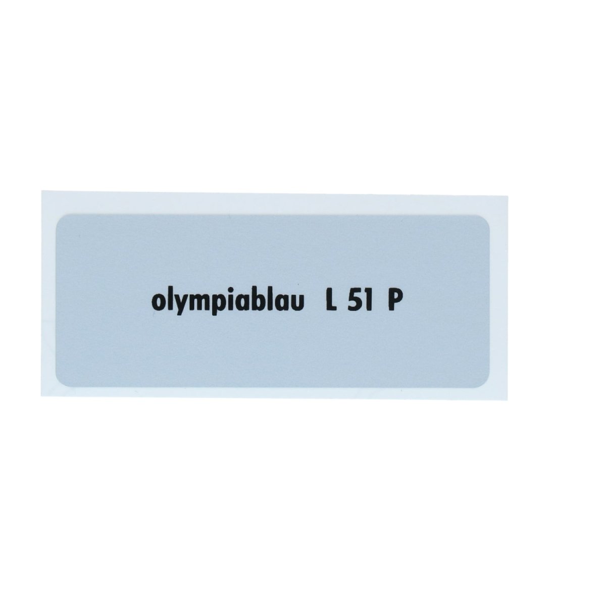 Kleurcode sticker L51P - olympiablau – VW T1 Bus, T2 Bus, Kever, KG, T3 Bus, Type 3, Type 181