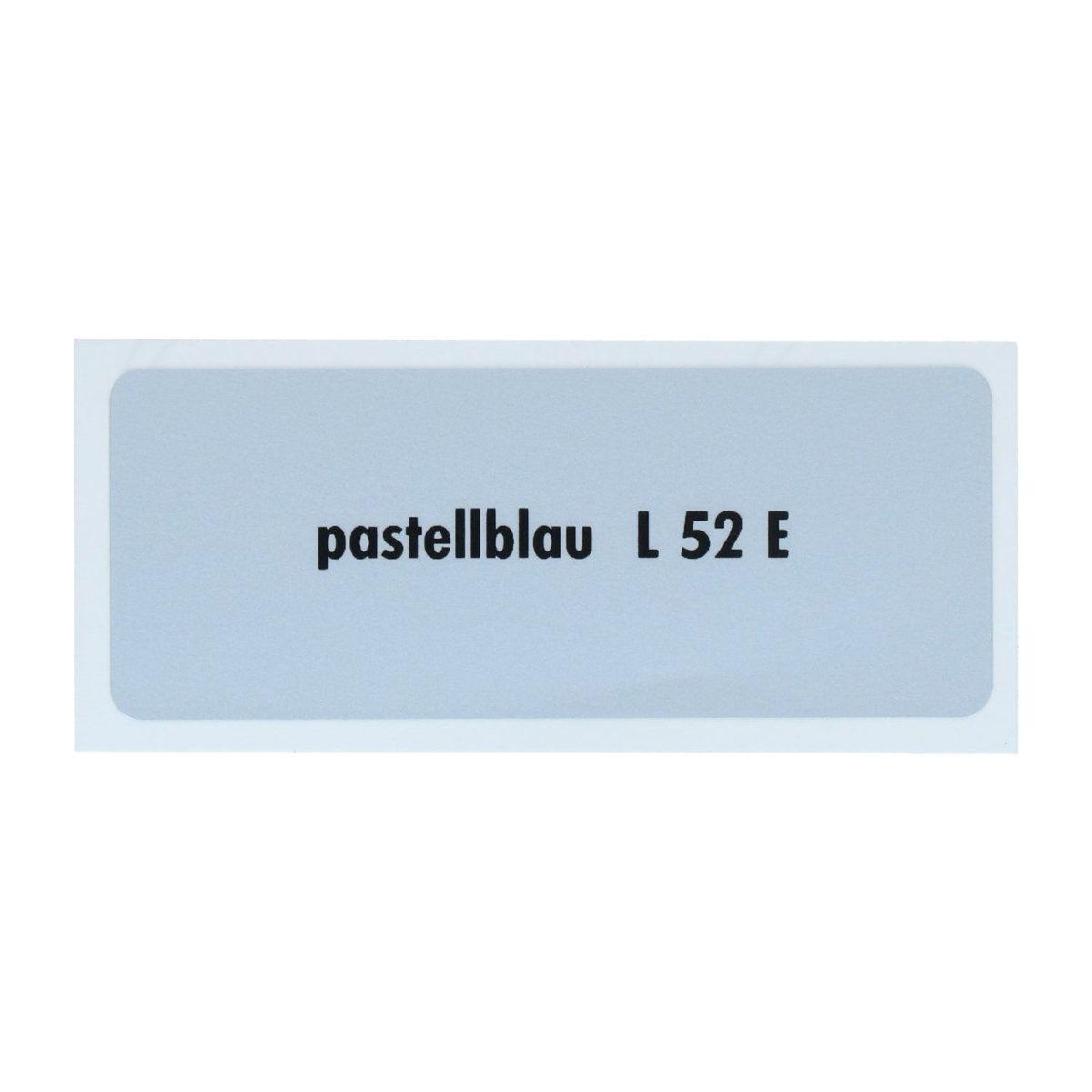 Kleurcode sticker L52E - pastellblau – VW T1 Bus, T2 Bus, Kever, KG, T3 Bus, Type 3, Type 181