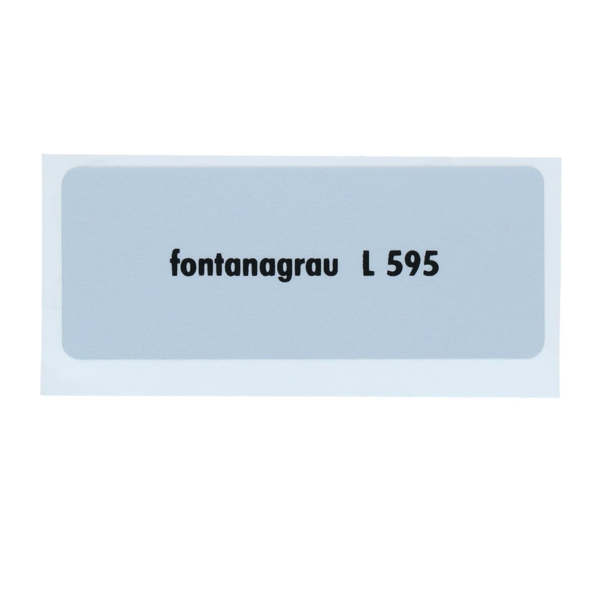 Kleurcode sticker L595 - fontanagrau – VW T1 Bus, T2 Bus, Kever, KG, T3 Bus, Type 3, Type 181