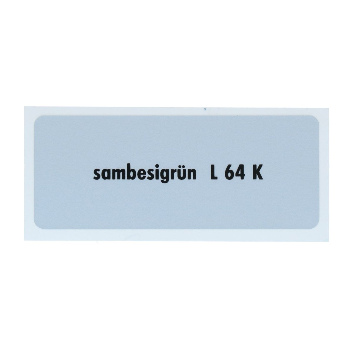 Kleurcode sticker L64K - sambesigrün – VW T1 Bus, T2 Bus, Kever, KG, T3 Bus, Type 3, Type 181
