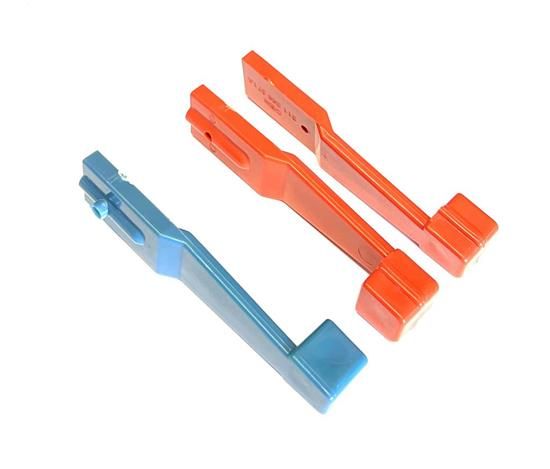 VW T2 Combi | Set de leviers de chauffage, 1 bleu et 2 rouges, plastique ABS, 08/1972-07/1979