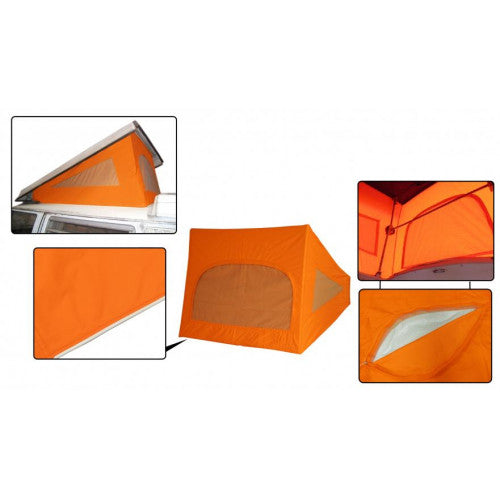 VW T2 Combi | Toile de toit relevable Westfalia, orange, 3 fenêtres, qualité supérieure, 08/1967-07/1973