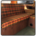 VW T2 Bus | Helsinki Slaapbank bekleding set 1400 mm breed, geruit oranje/geel/groen