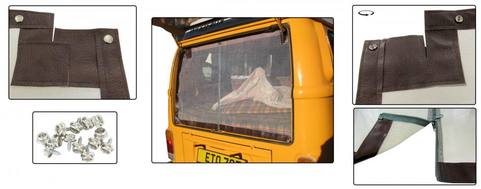 VW T2 Bus | Achterklep hor inclusief montagemateriaal met rits, 08/67-07/79