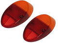 VW Cox | Cabochon de feu arrière Hella européen ambre/rouge, qualité A (la paire) | Cox: tous modèles 08/61 - 07/67, VW1200 08/67 - 07/73 | 111945241K