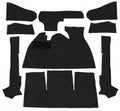VW Kever | TMI Bouclé interieur tapijtset, zwart (9-delig) | Kever cabriolet LHD 08/70 - 07/72