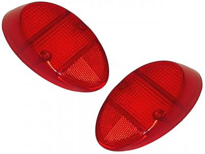 VW Cox | Cabochon de feu arrière Hella USA tout rouge, qualité A (la paire) | Cox 08/61 - 07/67 | 111945241D