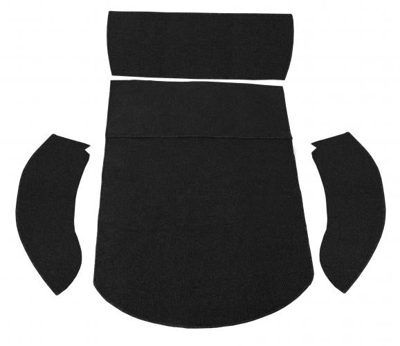 VW Kever | TMI Bouclé kattenbak tapijtset zwart (4-delig) | Kever cabriolet 08/72 en later (1303)