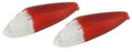 VW Type 3 | Cabochon de feu de position Hella transparent/rouge (la paire) | Type 3 | 311949109