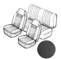 VW Kever | TMI Stoelbekleding set, met hoofdsteun, zwart basket vinyl | Kever 08/69 - 07/72 cabriolet