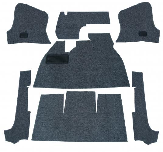 VW Kever | TMI Bouclé interieur tapijtset, gemeleerd grijs (7-delig) | Kever cabriolet LHD 08/59 - 07/70