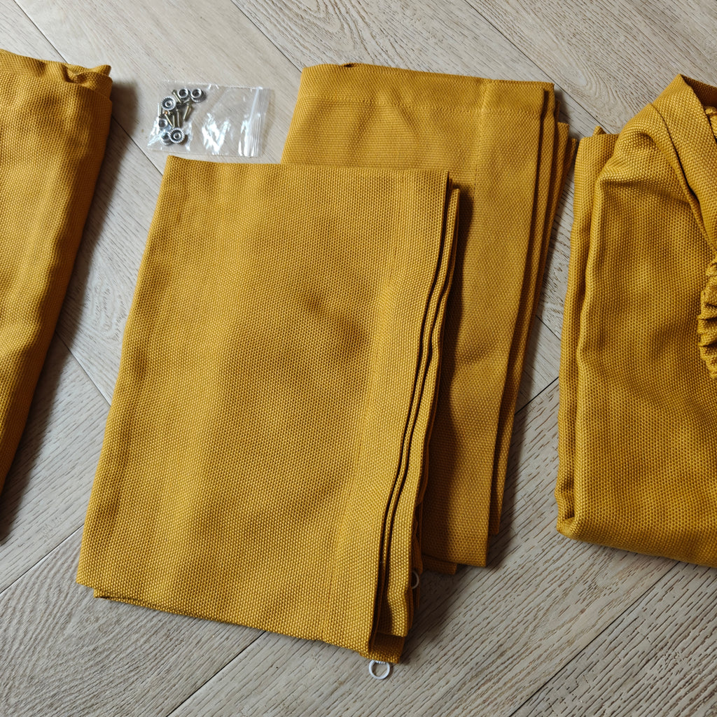 VW T2 Combi | Set de rideaux, jaune, 10 pièces, Westfalia, 08/1967-07/1979