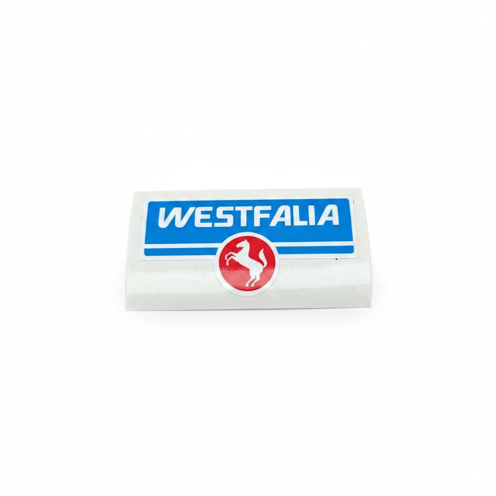 Autocollant 'Westfalia' cheval, 10x5cm, logo ancien