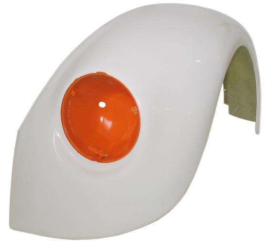 VW Cox | CSP Aile avant, Polyester +4 cm, Gauche | Cox 1200/1300/1500 08/67 et après