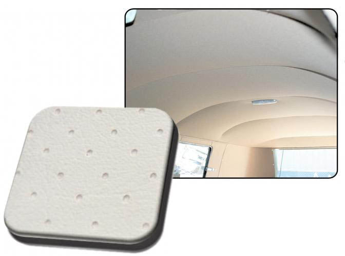 VW T1 Combi | TMI Ciel de toit vinyle perforé, sans toit ouvrant, blanc cassé | Combi 08/55 - 07/63 (5 baleines)